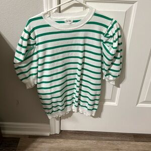 Women’s top green and white nwot